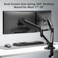 thumbnail image 2 of Heavy Duty Dual Monitor Arm for 17"-35" Screen, Adjustable Gas Spring Dual Monitor Stand 360° Desktop Mount, Each Arm Holds up to 26.4lbs, 2 of 8