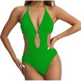 thumbnail image 2 of FcBaudy Womens Swimsuits One Piece Swimsuit Women Plus Size Swimsuit for Women Tankini Swimsuits for Women Women Solid Color Backless Strap Bikini Swimsuit Women Nylon Swimsuit, 2 of 3