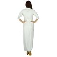 thumbnail image 2 of Bimba Women Long Shirt White Rayon Maxi Dress Button Down Gown Chic Style, 2 of 6