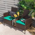 thumbnail image 3 of Costway Ensemble de Conversation en Rotin pour Patio Canapé Coussiné Causeuse Table en Verre, 3 of 9
