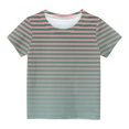 thumbnail image 4 of WRKEKC T-Shirts pour Filles, Hauts d'Été pour Filles, T-Shirts d'Été Décontractés pour Filles à Col Rond avec Imprimé Rayé Dégradé, Manches Courtes Tendance et Respirants, 4 of 4