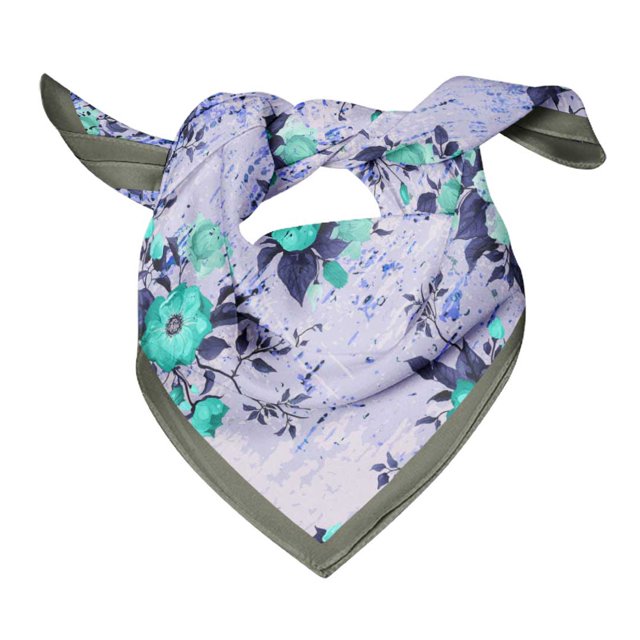 Bimba Cotton Voile Rectangular Printed Scarf Women Wrap Bandanas-40 x 40 Inches