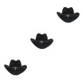 thumbnail image 4 of Decodeary Western Outback Cowboy Hat Channel Inner Cowboy Classic Hat Large Brim Provides black 3Set, 4 of 6