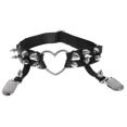 thumbnail image 4 of ziyahi Women Star Heart Garters Belts Rivets Gothic Punk Leather Garter Leg Ring #5, 4 of 5