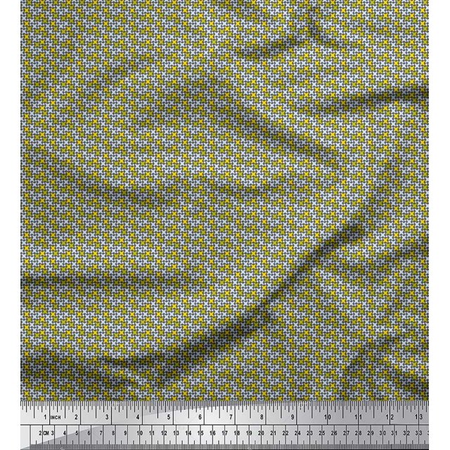 Soimoi Cotton Jersey Fabric Diamond & Cross Sign Shirting Decor Fabric Printed Yard 58 Inch Wide
