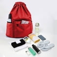 thumbnail image 4 of HHBEAUTY Red Drawstring Gym Bag for Men, Waterproof Drawstring Backpack for Women, Swim Bag with Shoes Compartment, Pull String Sport Bag for Soccer and Basketball, 4 of 7