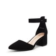 thumbnail image 1 of DREAM PAIRS Escarpins à Talon Bas pour Femmes, Noir/nubuck - 8 (Annee), 1 of 4