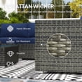 thumbnail image 4 of Outsunny 4 Pcs Garden Rattan Wicker Furniture Set w/ Cushions Navy Blue, 4 of 10