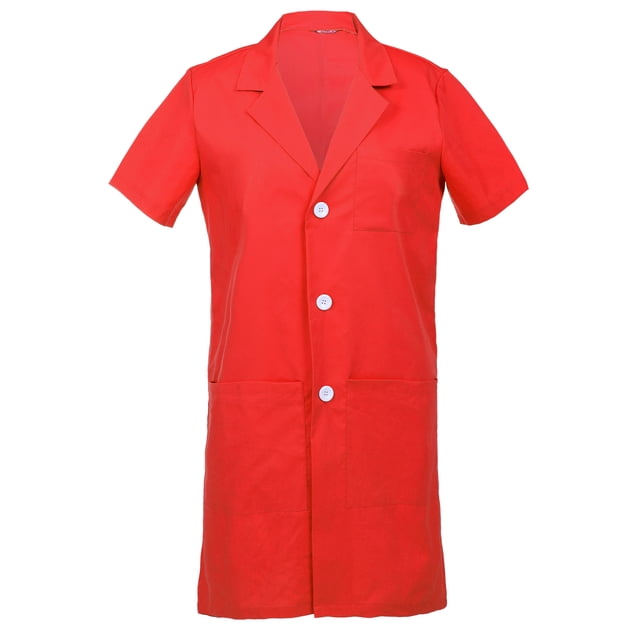 Men's Short Sleeves Lab Coat Laboratory Doctor Workwear