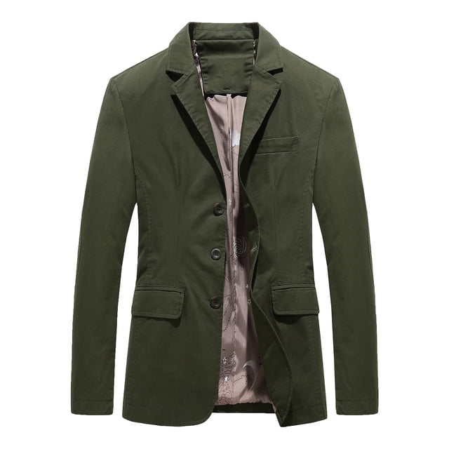 Birdeem Men Casual Solid Fashion Button Blazer Suit Back Long Sleeves Jacket
