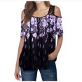 thumbnail image 1 of Leutsin T-Shirt en Dentelle à Imprimé Floral pour Femmes, Manches Courtes, Haut Tee Blouse, 1 of 8