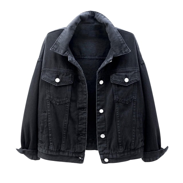 Pompotops Veste en Denim Unie à Manches Longues pour Femmes, Printemps et Chaude, Liquidation
