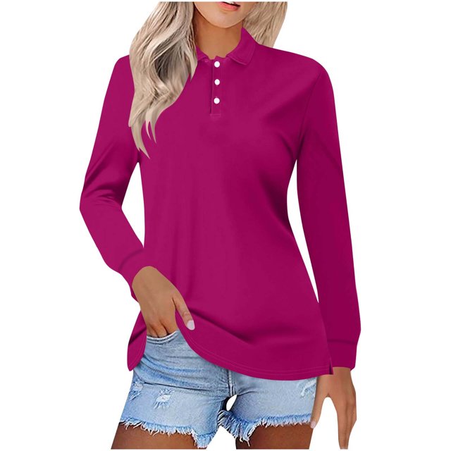 asjyhkr Plus Size Womens Long Sleeve Shirts Button Summer Tops Trendy 2025 Work Business Causal T Shirts
