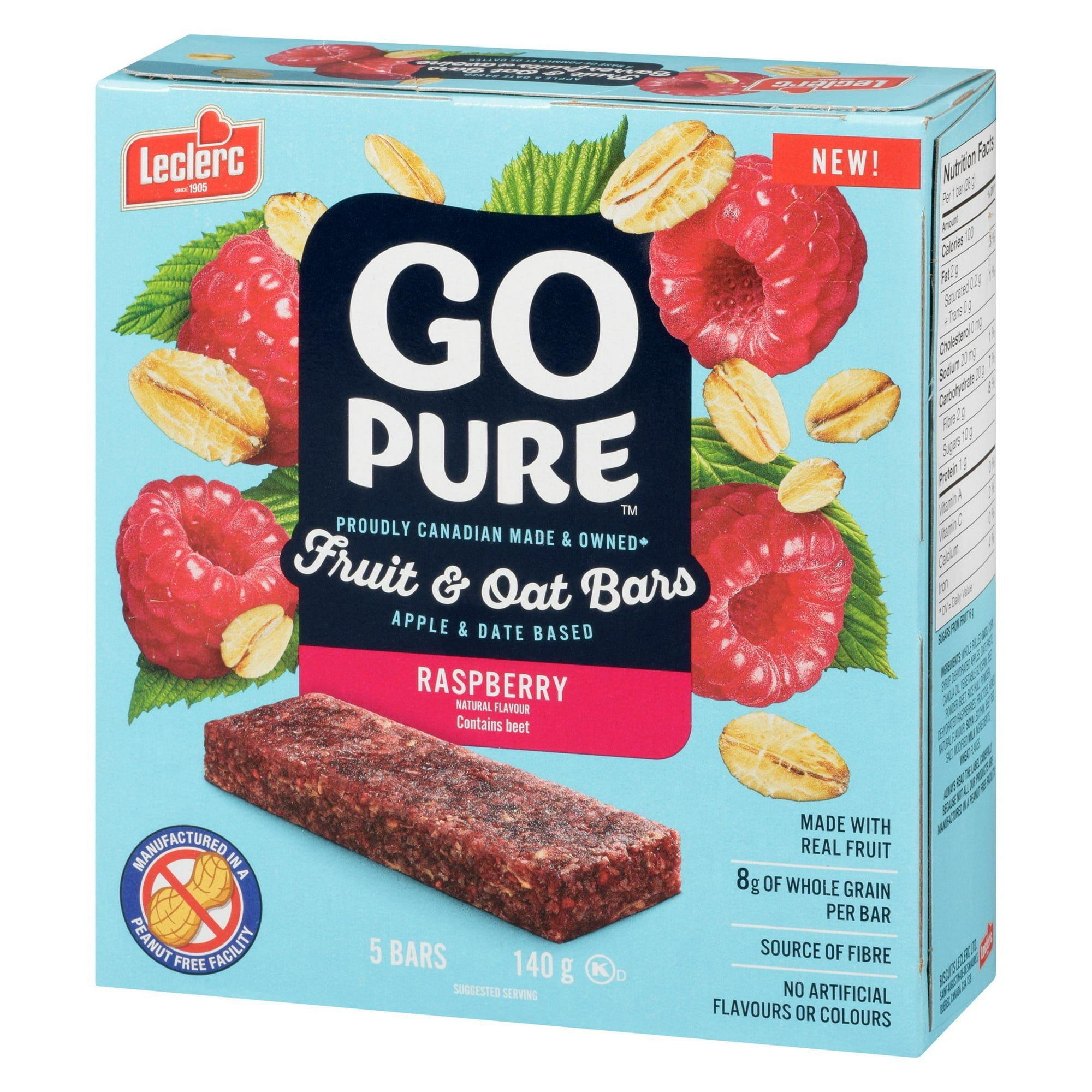 Go Pure Barres aux Fruits et à l'Avoine à la Framboise
