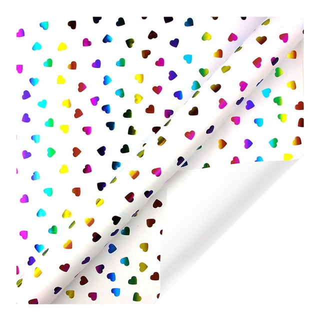 Foil Wrap Paper with Striped Patterns and Festive Birthday Lettering for Celebrations and