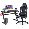 thumbnail image 1 of Goplus Z-Shaped Racing Style Desk &  Massage Gaming Chair Set for Home Office, 1 of 10