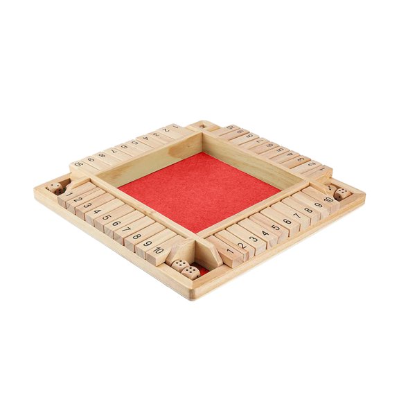 XZNGL Shut the Box Wooden Mathematic Traditional Pub Board Dice Game Travel 4 Players