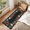 thumbnail image 4 of Garvee 2'x6' Area Rugs Washable Foldable Print Runner Rug, Non-Slip Low Pile Rug Distressed Indoor Floral Rugs for Hallway, Laundry Room Rug, Farmhouse Kitchen Mat, Black, 4 of 8