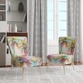 thumbnail image 2 of Designart "Pop Art Palm Trees III" Multi-Color Floral Upholstered Accent Chair - Traditional Arm Chair For Living Room, 2 of 7