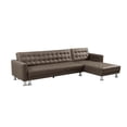 thumbnail image 4 of Velago ATTALENS Sectional Faux Leather Sleeper Sofa, Brown, 4 of 9