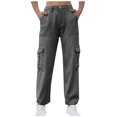 thumbnail image 1 of Timegard Pantalon Cargo pour Femmes Taille Haute à Bas Resserré, Léger, de Randonnée, Pantalon Uni avec Poches, 1 of 5