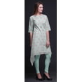 thumbnail image 4 of Bimba Kurti Asymétrique à Imprimé Floral Rose Verte et Renoncule pour Femmes, Robe d'Été Indienne Tunique, XX-Grand, 4 of 6