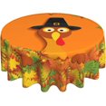 thumbnail image 1 of Thanksgiving Tablecloth Round Tablecloth 60 Inch Turkey Washable Reusable Decoration Table Cover for Kitchen Party, 1 of 6