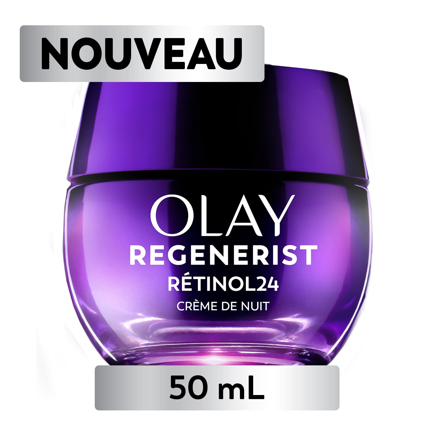Crème Pour Le Visage Olay Rétinol 24, Hydratant De Nuit Anti-Âge, Sans Parfum, Non Gras, Anti-Rides, Lisse Les Ridules, Raffermissant, Soins De La Peau Hydratants – Peptides, Glycérine, 50 mL