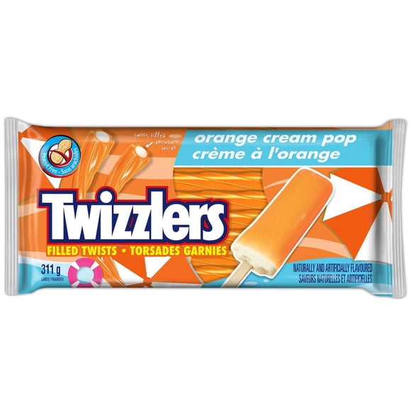 Friandises en torsades TWIZZLERS garnies de crème à l’orange, 311 g
