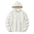 thumbnail image 1 of Yuyuzo Mens Hoodies Solid Color Long Sleeve Fashion Pullover Tops Drawstring Sweatshirt with Pocket, 1 of 6