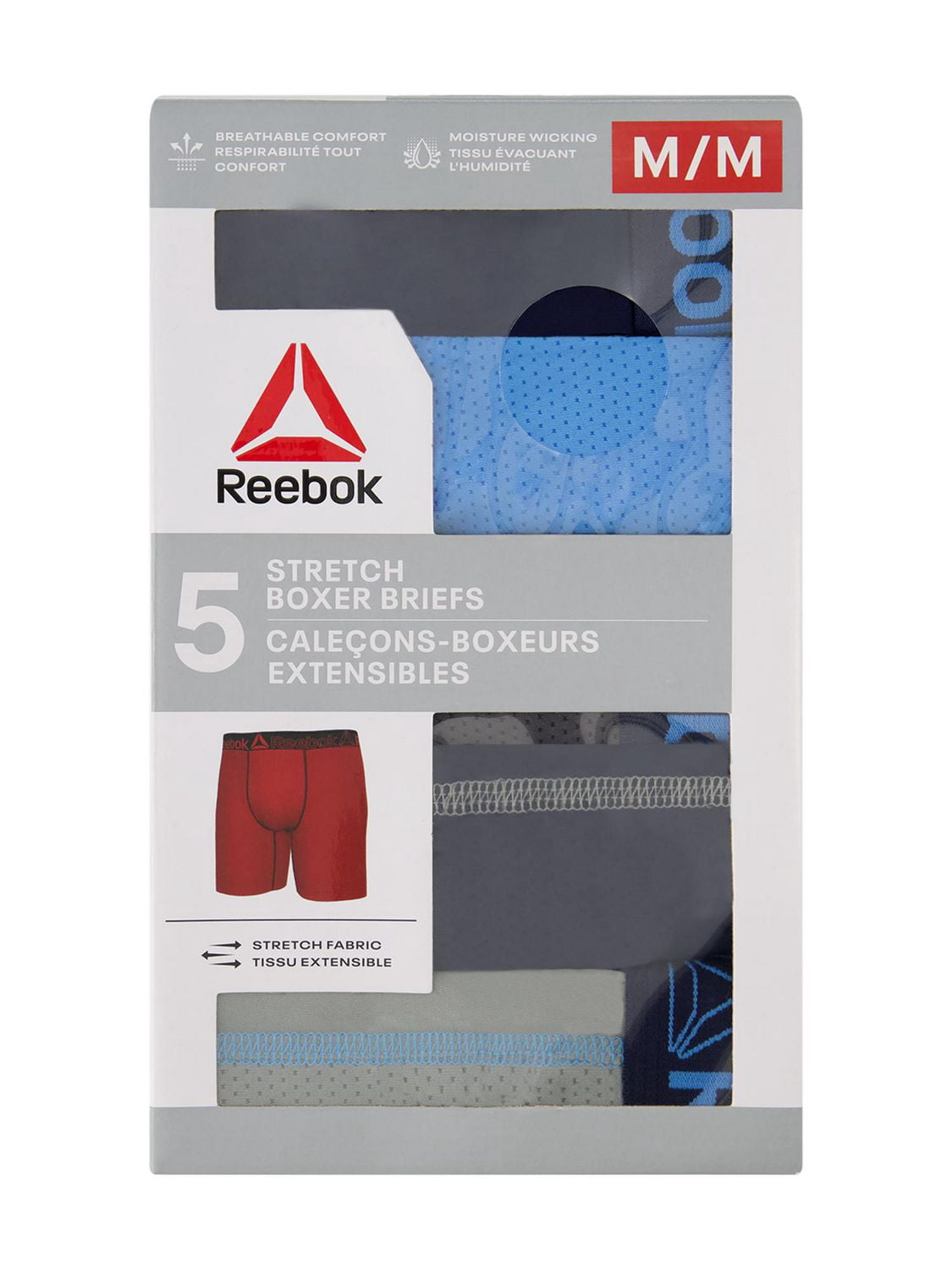 Paquet de 5 caleçons boxeurs extensibles Reebok