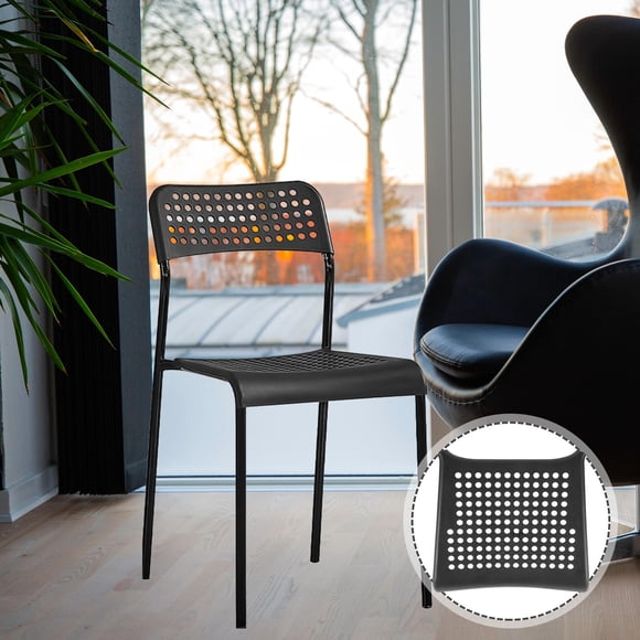 OUNONA Pegboard Chair Seat Replacement Black Plastic for Dining Room and Outdoor Use