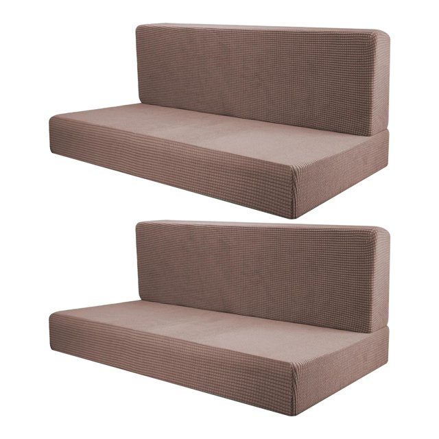 funtasica 4 Pieces Camper Cushion Covers Camper Cushion Slipcovers Soft RV Seat Covers Light Coffee
