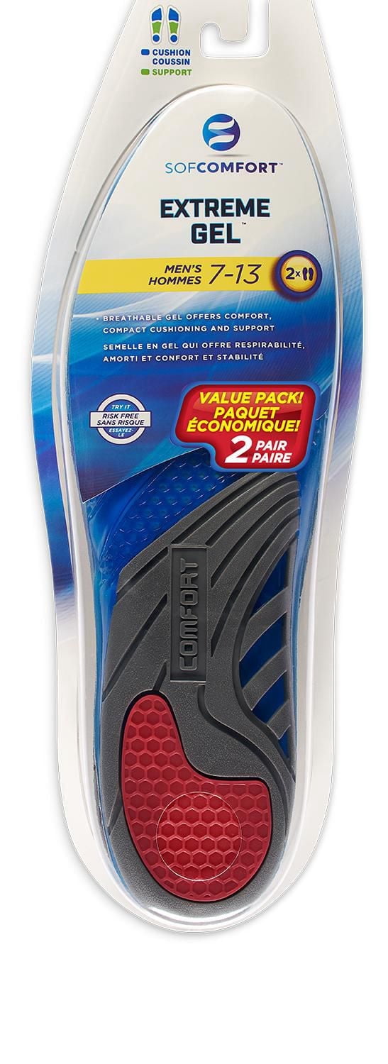 SofComfort Men's Extreme Gel Insoles - 2 Pair