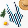 thumbnail image 2 of Maillot de Bain une-Pièce pour Femmes Élégant à Rayures Imprimées avec Fermeture Éclair, 2 of 3