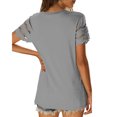 thumbnail image 4 of Birdeem T-Shirt Mode Décontracté pour Femmes, Manches Courtes, Couleur Unie, Blouse, 4 of 6
