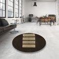 thumbnail image 4 of Ahgly Company Tapis d'Intérieur Ronds Transitionnels Bruns Lavables à la Machine, 8 Pieds Rond, 4 of 7