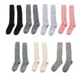 thumbnail image 4 of Unatoiry Bas Épais Mode Chaussettes Respirantes Chaudes Tricot Uniforme Protection Accessoires Robe Hiver Noir Gris 1Ensemble, 4 of 6