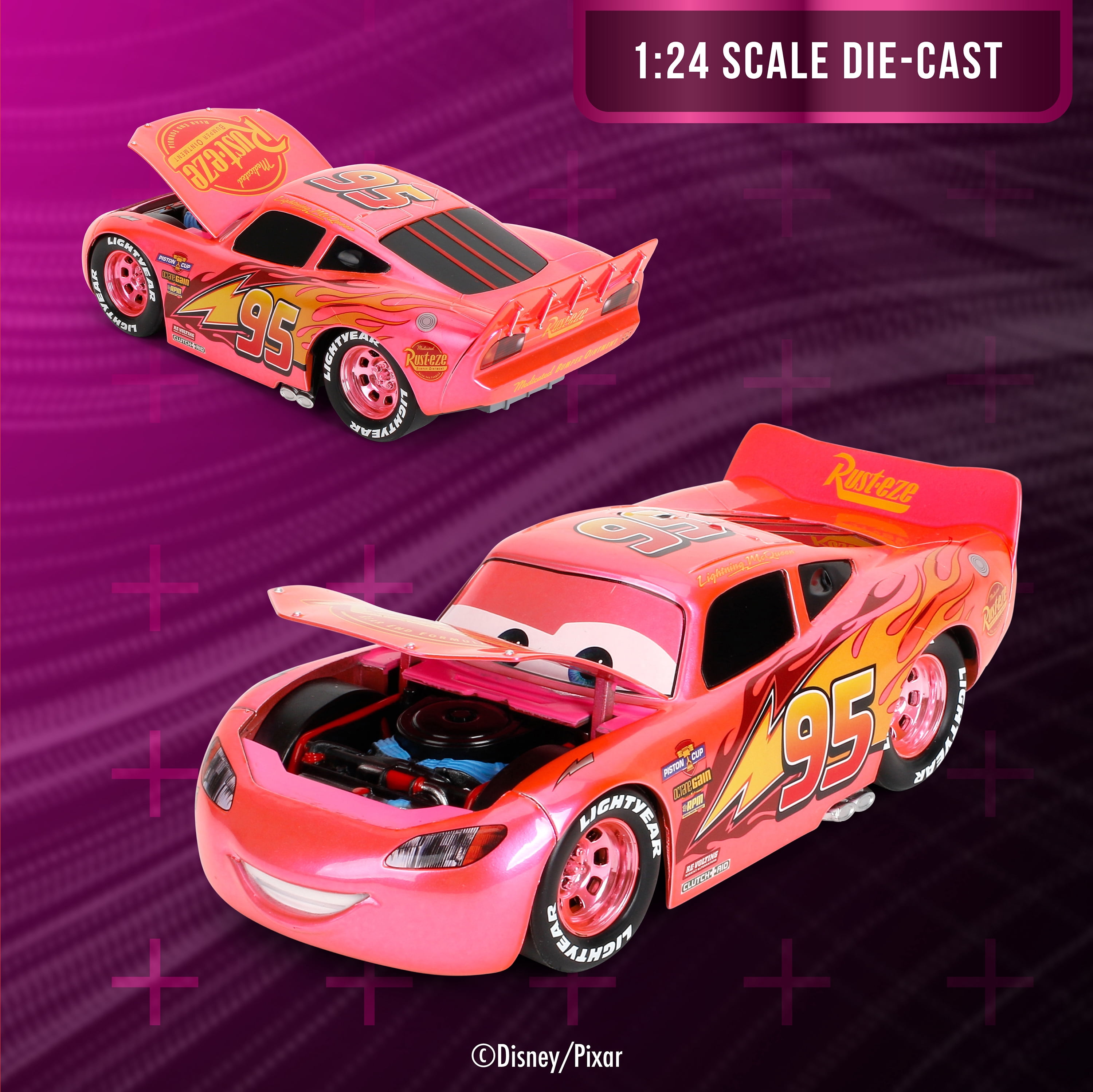 Jada Disney Pixar Cars 1:24 Pink Slips Lightning McQueen Die-cast