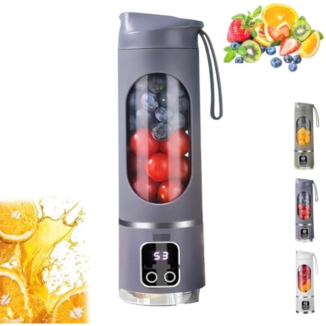Extracteur de Jus à Affichage Numérique, Mélangeur Extracteur de Jus Numérique Multimode - Écran DEL Intelligent, Compatible avec les Régimes, Conception Étanche pour Smoothies Liquides, Shakes Mélangeur Compact pour la Maison et les Voyages (Violet)