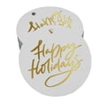 thumbnail image 1 of Inkdotpot 100 Pack Happy Holiday Favor Paper Tags Craft Real Gold Foil Hang Tags, 1 of 6
