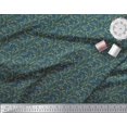 thumbnail image 3 of Soimoi Blue Modal Satin FabricLeaves Print Fabric by the Yard 42 Inch Wide, 3 of 5