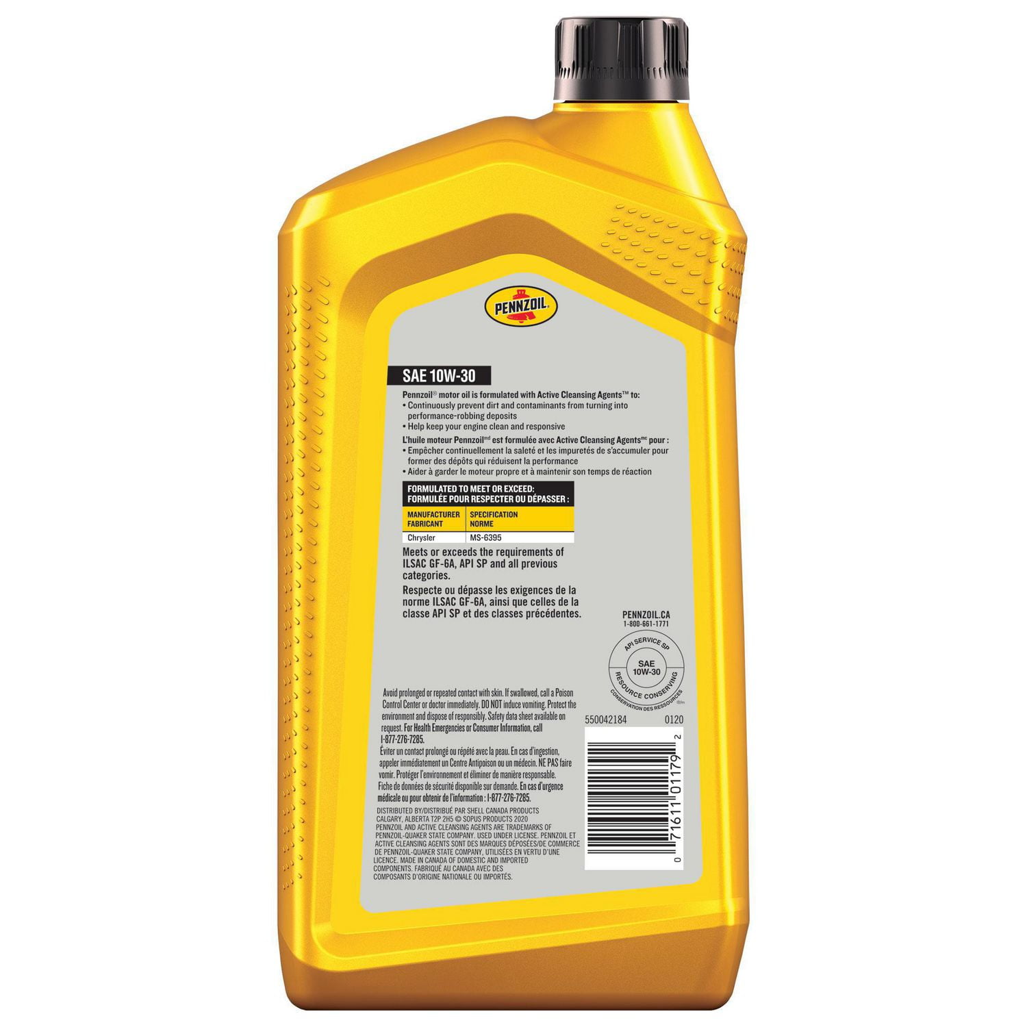 Huile moteur classique Pennzoil 10W-30 946ML