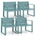 thumbnail image 1 of Costway Ensemble de 4 Chaises de Patio Fauteuils d'Extérieur en Plastique Résistants aux Intempéries Bleu, 1 of 9
