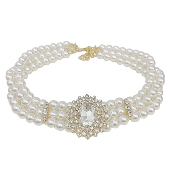 Decodeary Ras-de-Cou Rétro Vintage à Perles Diamants Étincelants Collier de Perles à la Mode et Élégant 1 Ensemble