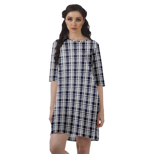Moomaya Robes Courtes d'Été pour Femmes Imprimées Coupe Droite en Georgette Mousse Robe Évasée