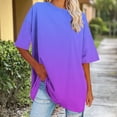 thumbnail image 4 of cfhntfmh Hauts Grande Taille pour Femmes Été Tunique Ample à Col Rond Blouse à Manches Courtes Basique Tendance T-Shirts Dégradés, 4 of 7