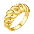 thumbnail image 2 of EGNMCR Rings New Threaded Ring Men Women Couple Rings Retro Gold Plating Ring Fashion ring, 2 of 4