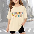 thumbnail image 1 of UANWENN T-Shirt Décontracté à Manches Courtes pour Filles Col Rond Imprimé Graphique Coupe Ample Tee pour Usage Quotidien École Activités Extérieures Printemps Été Automne Vêtements Petite Fille 4t T-Shirt pour Filles Jeunesse Filles Athlétique, 1 of 4