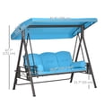 thumbnail image 3 of Outsunny Balançoire de Porche 3 Places, Chaise Balançoire d'Extérieur Robuste, Bleu Pâle, 3 of 9